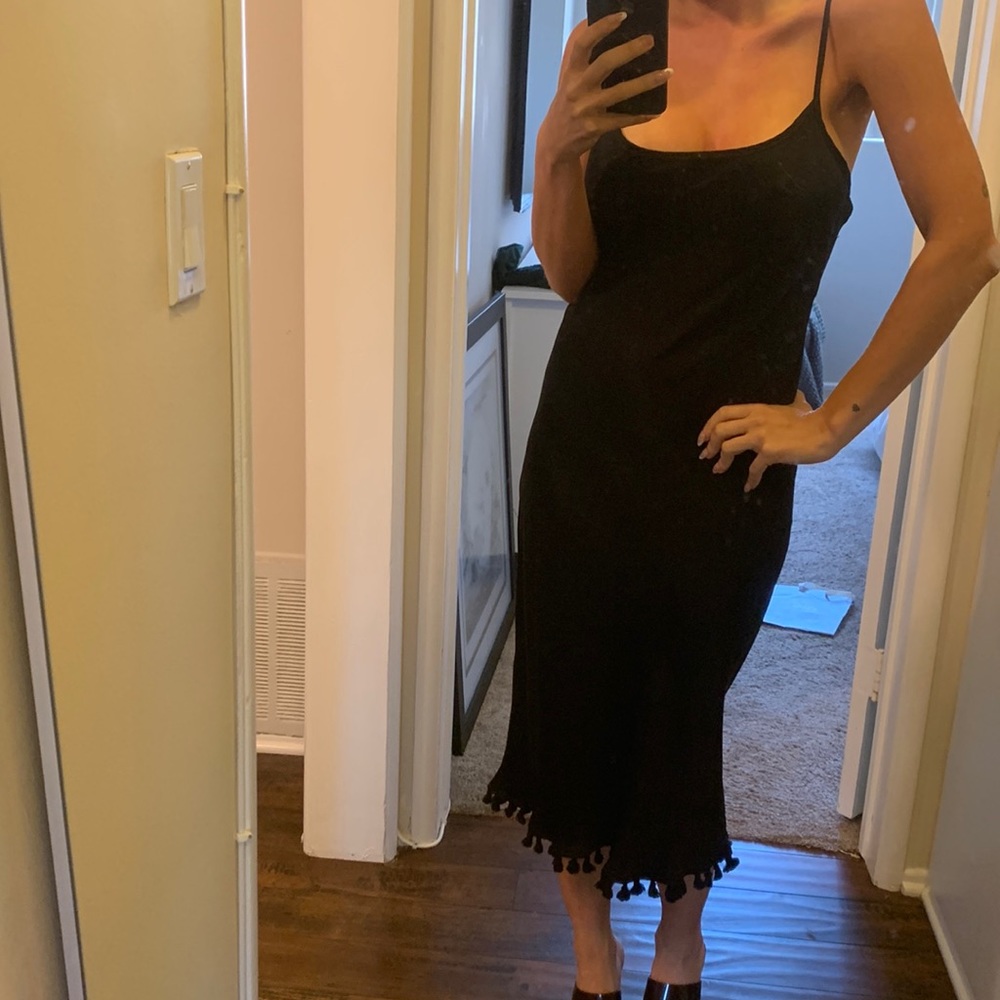 Silk black slip dress